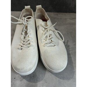 FitFlop Women’s Rally Tonal White Knit Casual Comfort Sneakers Shoes Size 6.5